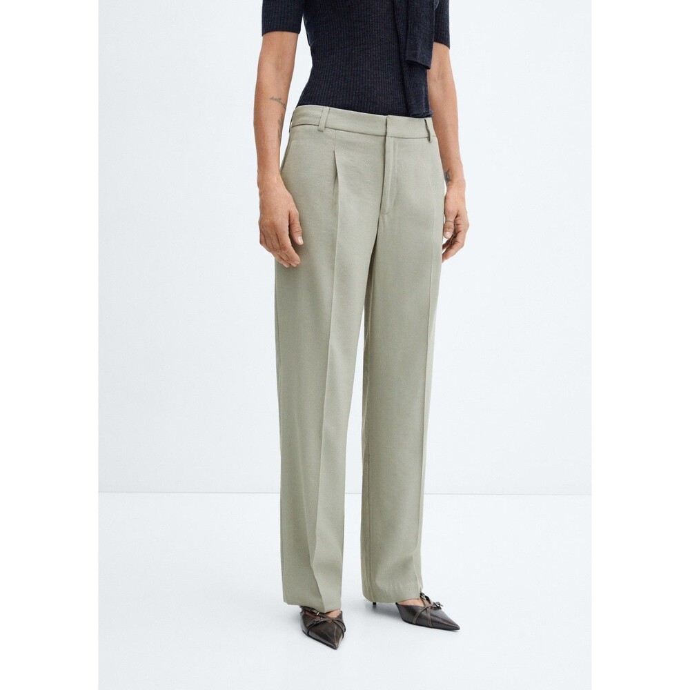 Mango Straight Fit Green Pants/Trousers Women's Pant Size US 8